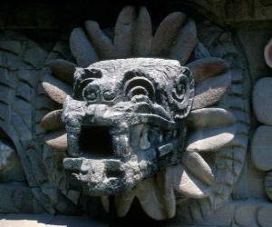 пазл Кецалькоатль, ацтекский бог жизни, пернатый змей